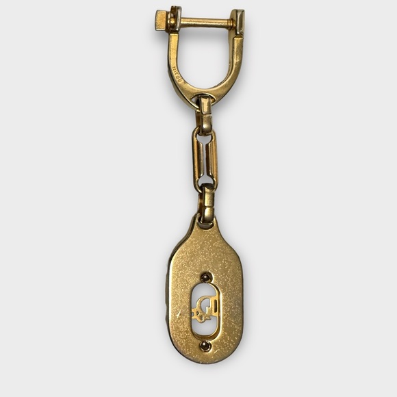 DIOR Gold Logo Pendant Bag Charm/Keychain, Vintage - Picture 4 of 8